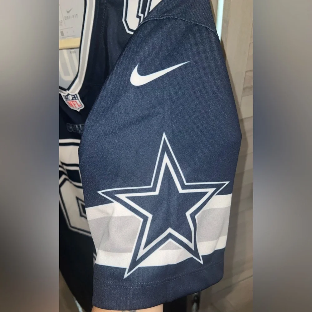 🏈 NFL Nike Dri-Fit Ezekiel Elliott #22 Dallas Cowboys Blue and White Men’s Sz L - Picture 3 of 4